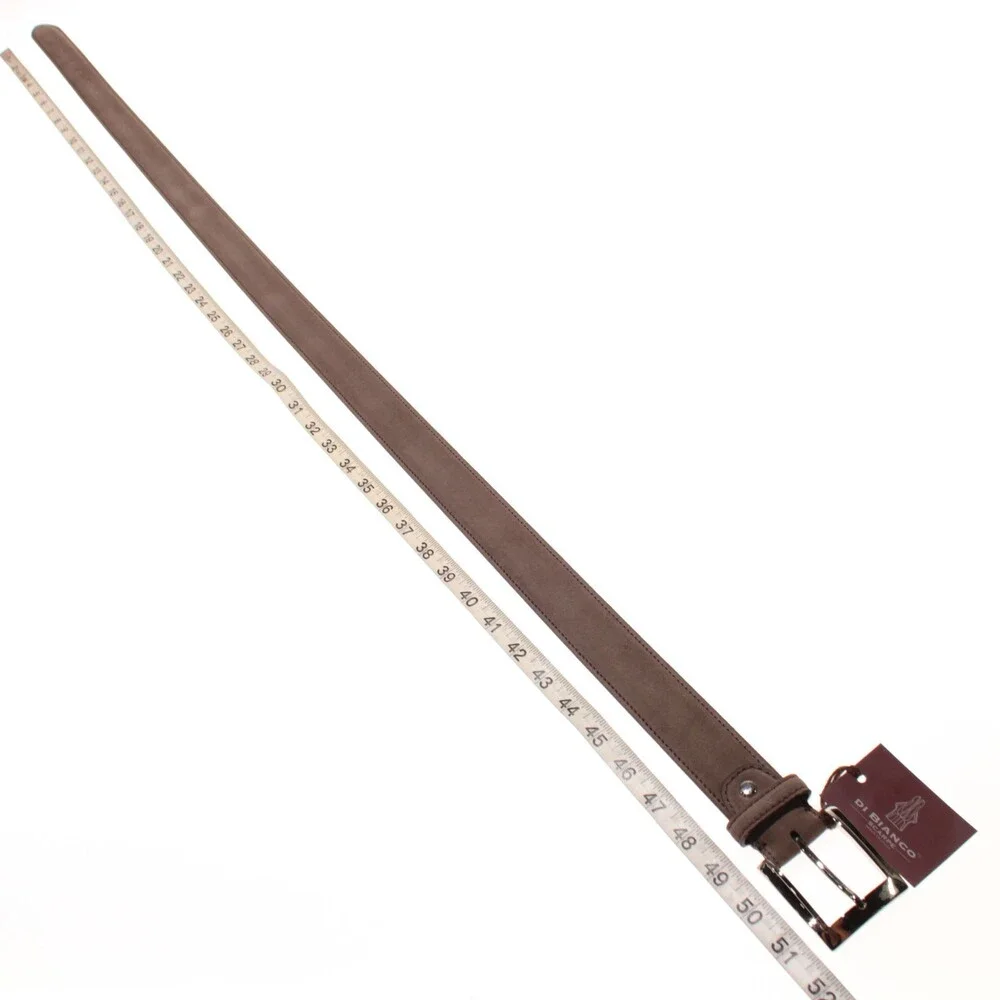 Di Bianco NWT Cut to Size Dress Belt In Solid Brown Suede Leather One Size